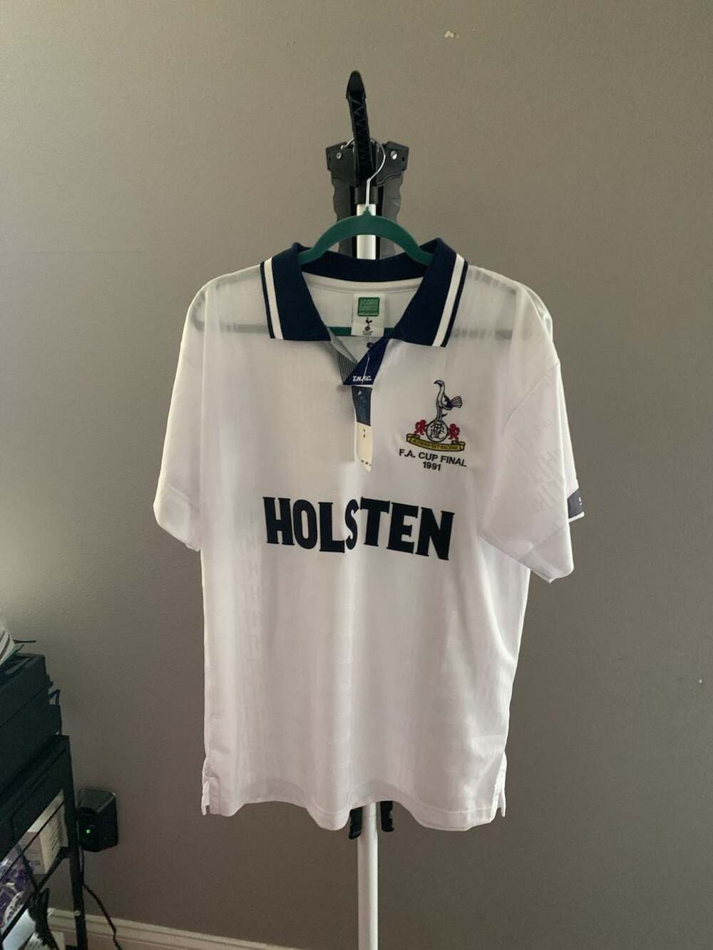 Score Draw Tottenham Hotspur 1991 FA Cup Final Retro Home Football Jersey